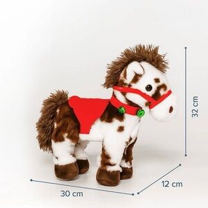 Plush Horse Toy with Red Saddle
